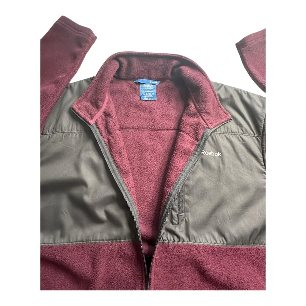 Fleece‎ Zip Up  Burgundy/Gray Jacket Size X-Large Youth